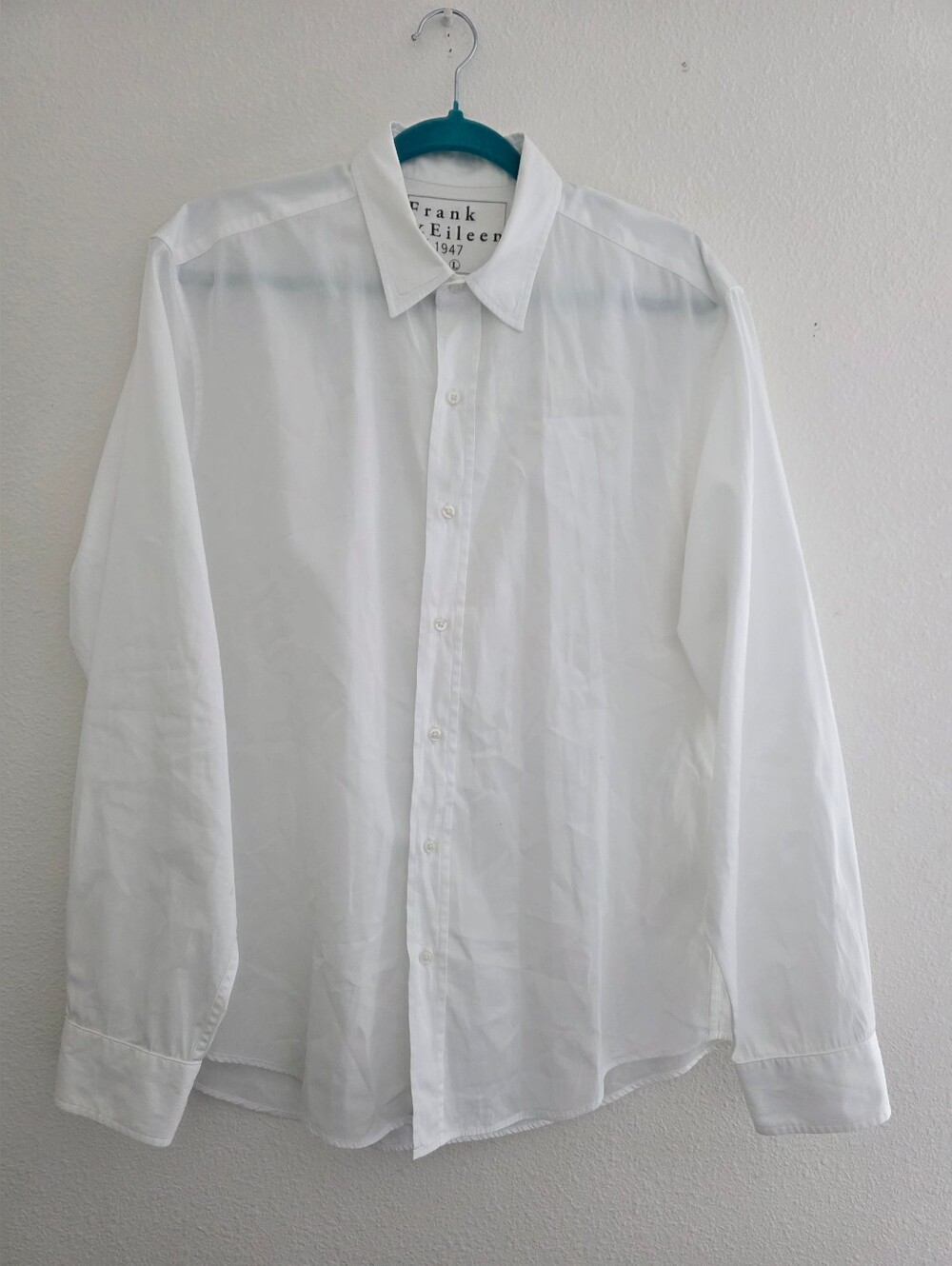 Frank & Eileen Finbar Men's Button Down Shirt In White Long Sleeve Sz L EUC